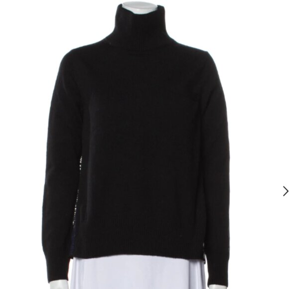 Sacai Wool Turtleneck Sweater with Pleats in the back